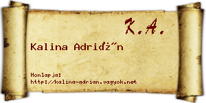 Kalina Adrián névjegykártya